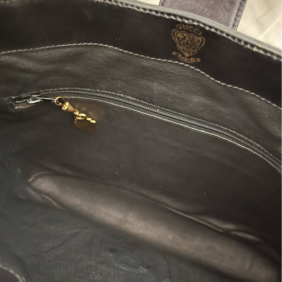 Authentic Gucci Vintage Black Calf Leather GG Shoulder bag - Picture 7 of 8